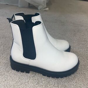 Black and white booties